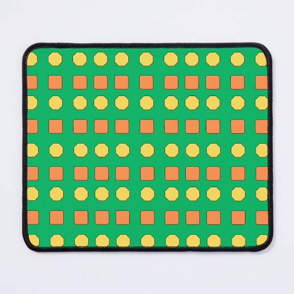 Item preview, Yellow Octagons and Orange Rounded Squares on Green background pattern designed and sold by fev-rocks.