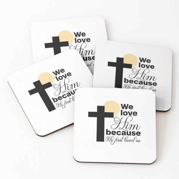 Item preview, We Love Him Because He First Loved Us 1 John 4:19 Christian Cross designed and sold by Abibless1998.