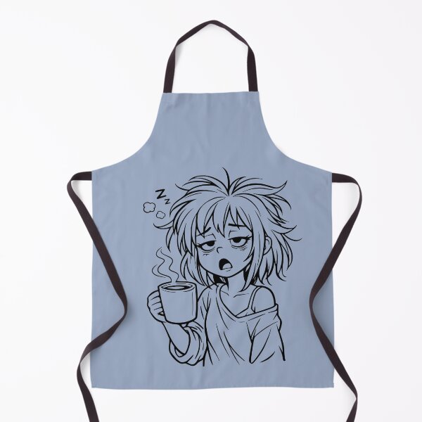 Item preview, Sleepy Anime Girl with Coffee – Tired Morning Mood Cute Manga Style designed and sold by NeerPrema.