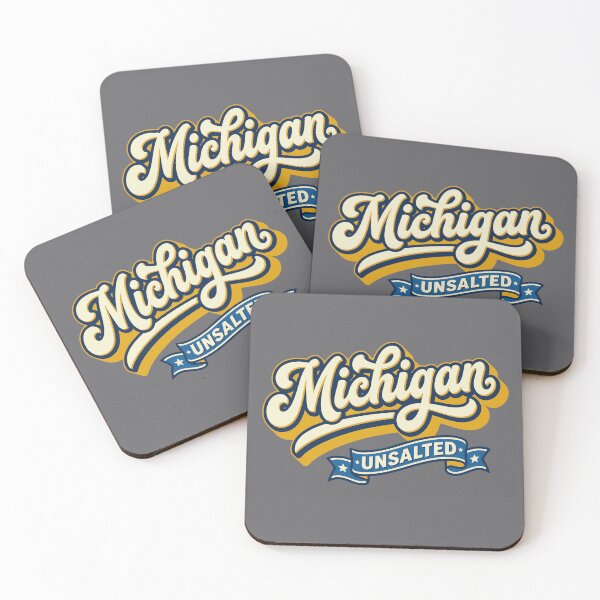 Item preview, Michigan Great Lakes Unsalted Retro Vintage Script Art designed and sold by Cozy-Old-Pub.