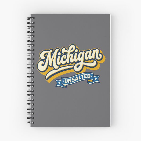 Item preview, Michigan Great Lakes Unsalted Retro Vintage Script Art designed and sold by Cozy-Old-Pub.
