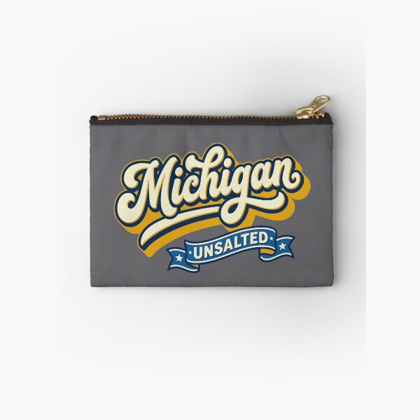 Item preview, Michigan Great Lakes Unsalted Retro Vintage Script Art designed and sold by Cozy-Old-Pub.