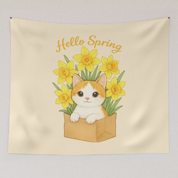Item preview, Kitten Magic Among Daffodils designed and sold by iamdesigns14.