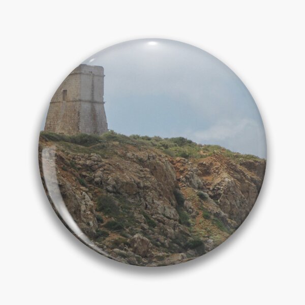 Item preview, Historic Coastal Watchtower on Rocky Cliff Overlooking Sea and Rugged Mediterranean Landscape designed and sold by Nmallia.