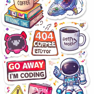 Artwork thumbnail, Developer Coding Sticker Bomb Programmer Humor Tech Aesthetic by JunnuCreations