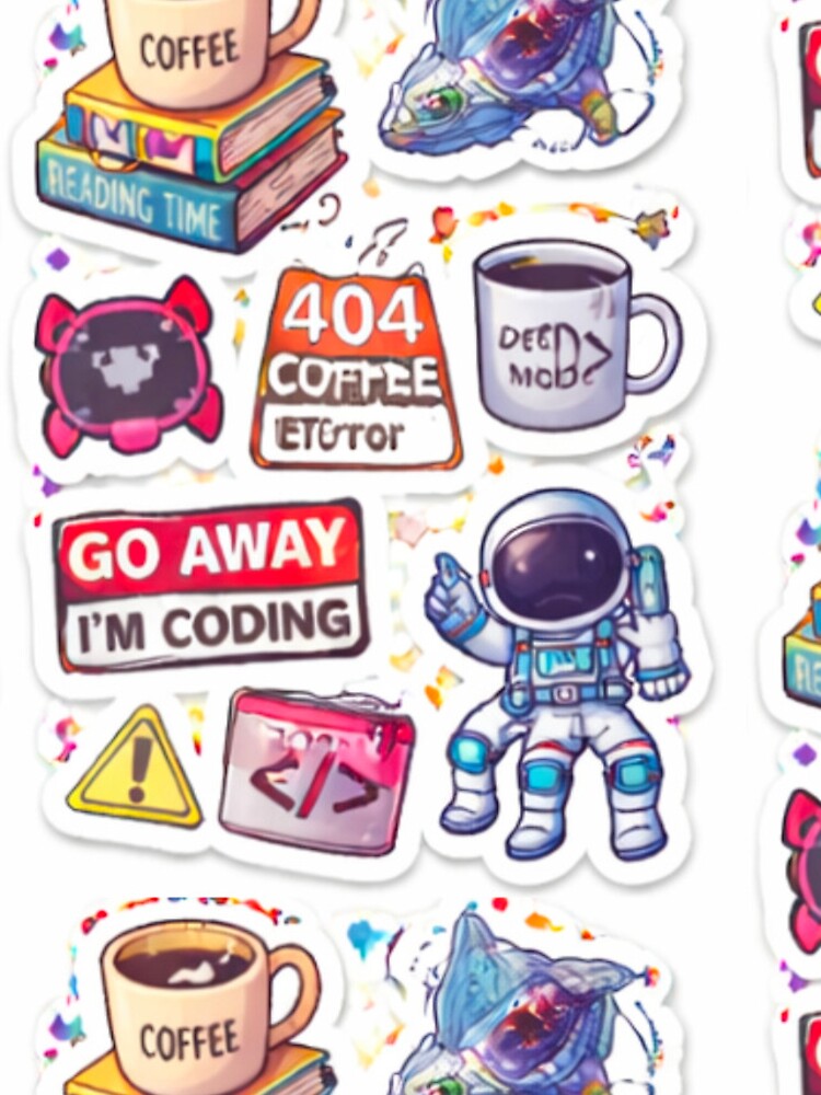 Thumbnail 4 of 4, iPhone Case, Developer Coding Sticker Bomb Programmer Humor Tech Aesthetic designed and sold by JunnuCreations.