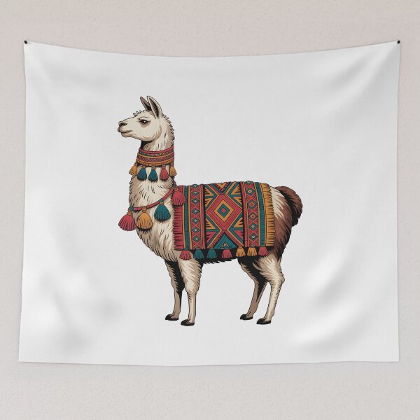 Item preview, Colorful Peruvian Llama – Traditional Andean Folk Art Design designed and sold by ArcticFoxStudio.