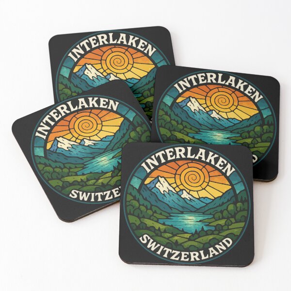 Item preview, Interlaken Switzerland Stained Glass Travel designed and sold by TomFrontierArt.