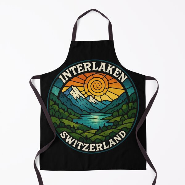 Item preview, Interlaken Switzerland Stained Glass Travel designed and sold by TomFrontierArt.
