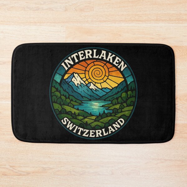 Item preview, Interlaken Switzerland Stained Glass Travel designed and sold by TomFrontierArt.