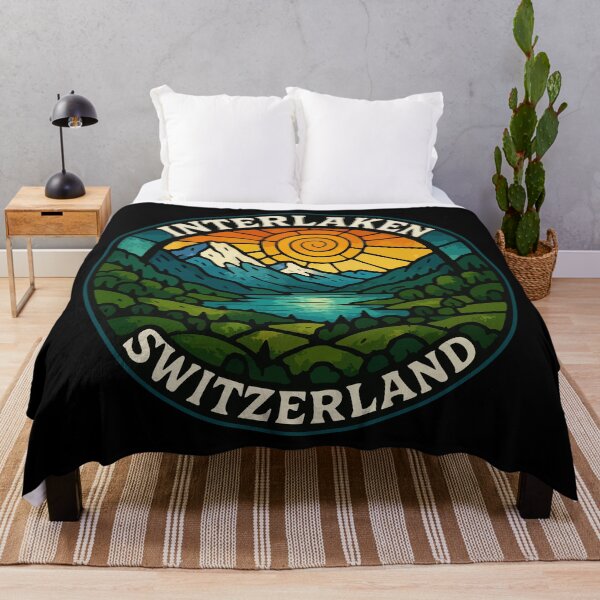 Item preview, Interlaken Switzerland Stained Glass Travel designed and sold by TomFrontierArt.