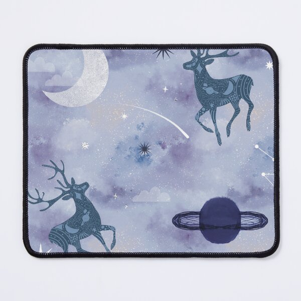 Item preview, Mystical Celestial Stags in Watercolor Galaxy designed and sold by Seamlessly Buffalo.