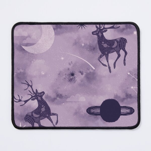Item preview, Mystical Celestial Stags in Watercolor Galaxy designed and sold by Seamlessly Buffalo.