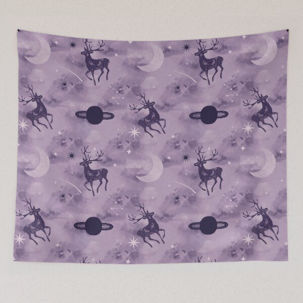 Item preview, Mystical Celestial Stags in Watercolor Galaxy designed and sold by Seamlessly Buffalo.
