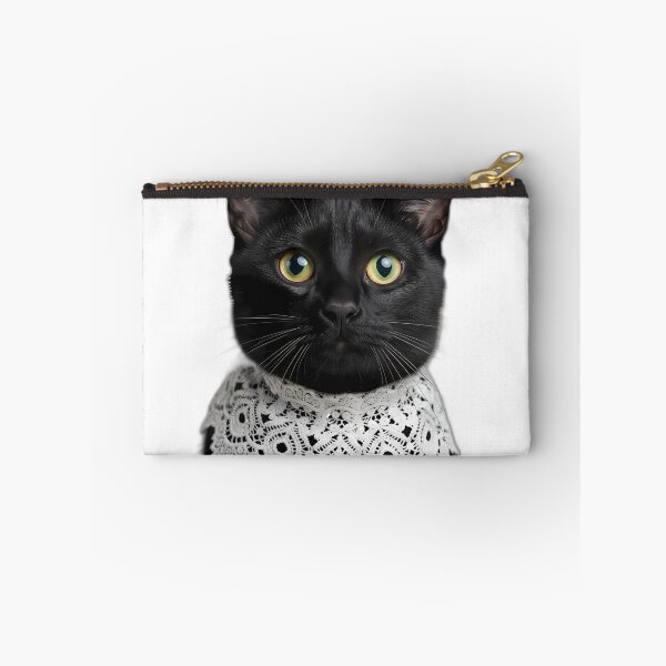 Item preview, Black Cat with Golden Eyes and Lace Collar designed and sold by pumsquare.