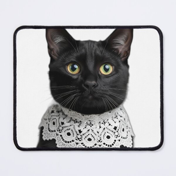 Item preview, Black Cat with Golden Eyes and Lace Collar designed and sold by pumsquare.