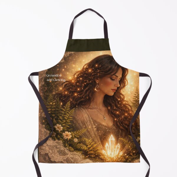 Item preview, Grounded and Glowing – Mystical Feminine Forest Art with Golden Embers designed and sold by SamEmbersLiving.