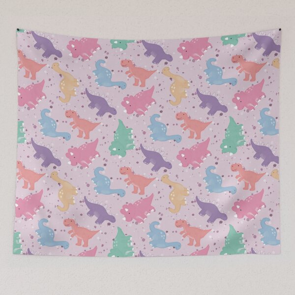 Item preview, Pastel Pink Kawaii Dinosaur Nursery Pattern designed and sold by Seamlessly Buffalo.