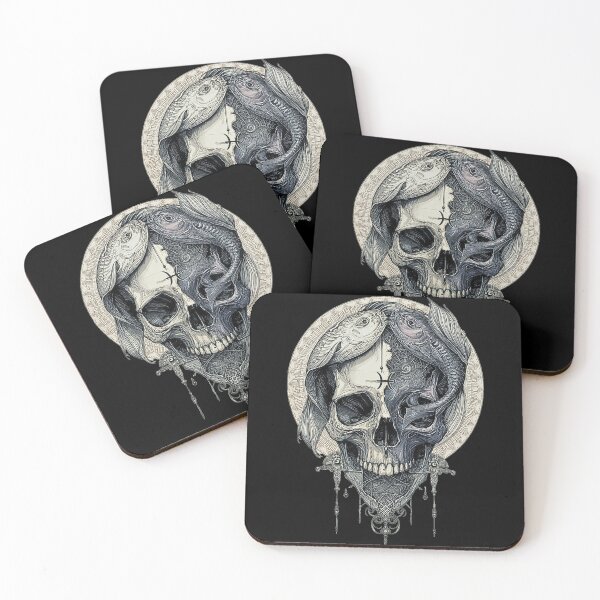 Item preview, Pisces Skull Zodiac Design – Gothic Pisces Fish Skull, Dark Astrology Tattoo Style designed and sold by SKULLARTISTRY.