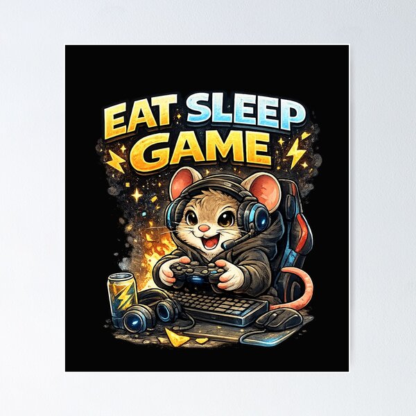 Item preview, Gaming Mouse – Tiny gamer. Eat. Sleep. Game. designed and sold by Natart1004.