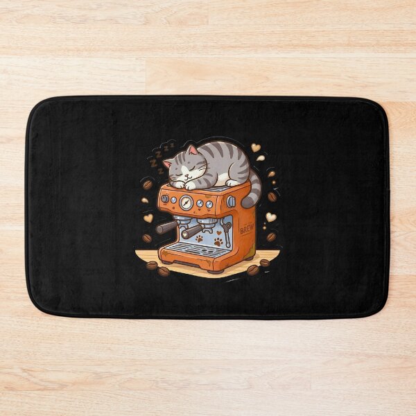 Item preview, Espresso Nap - Cute Tabby Cat Sleeping on Vintage Coffee Machine designed and sold by AbulailArt.