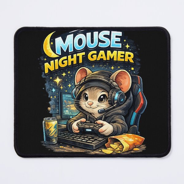 Item preview, Gaming Mouse – Tiny gamer. Mouse - night gamer. designed and sold by Natart1004.