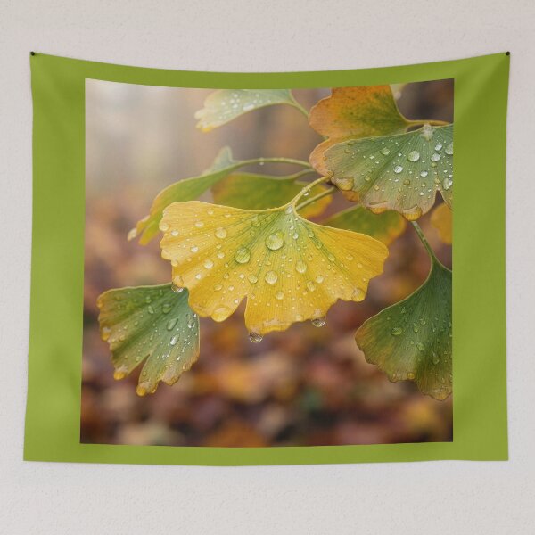 Item preview, Ginkgo Leaves in the Rain designed and sold by Tridentulus.