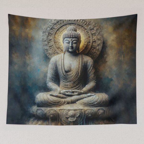 Item preview, Golden Buddha Meditation Zen Artwork designed and sold by AnalajiaDesigns.