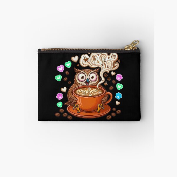 Item preview, Coffee Overdose - Funny Wide-Eyed Owl & Caffeine Rush Art designed and sold by AbulailArt.