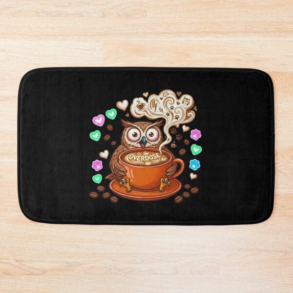 Item preview, Coffee Overdose - Funny Wide-Eyed Owl & Caffeine Rush Art designed and sold by AbulailArt.