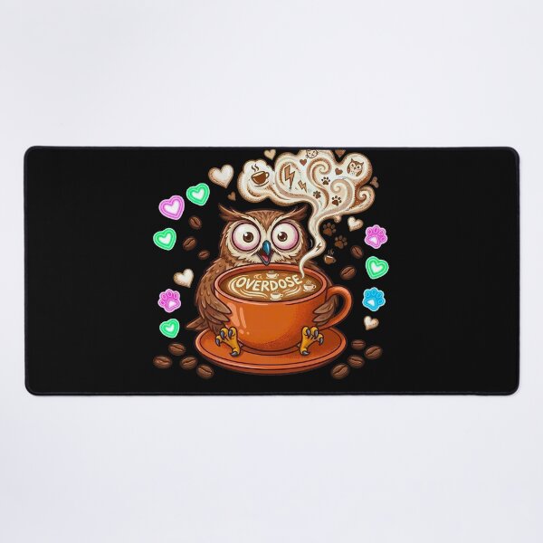 Item preview, Coffee Overdose - Funny Wide-Eyed Owl & Caffeine Rush Art designed and sold by AbulailArt.