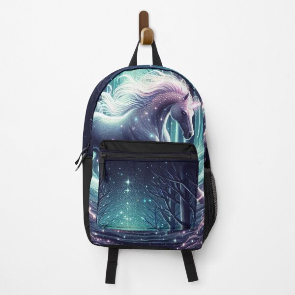 Item preview, Glowing Unicorn Running Through Mystical Forest – Fantasy T-Shirt Design designed and sold by Mitaudesign.