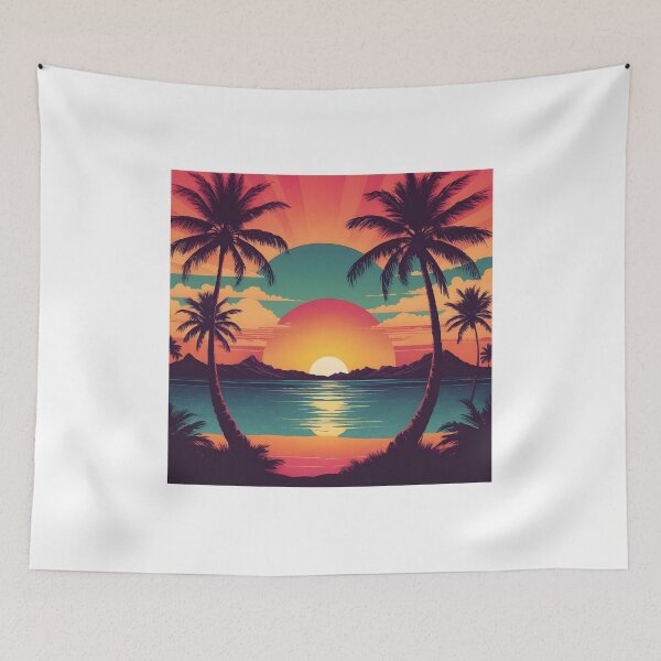 Item preview, Retro Sunset Palm Trees 80s Vintage Aesthetic - 1 designed and sold by RELAX STATION.