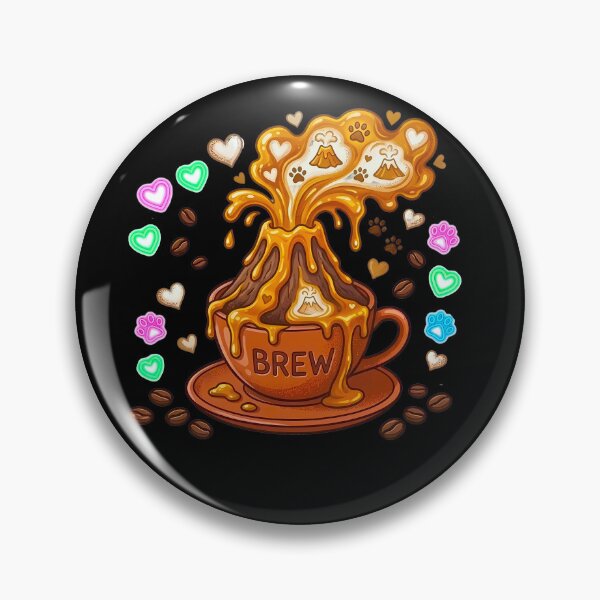 Item preview, Volcano Brew - Explosive Coffee Eruption & Neon Heart Art designed and sold by AbulailArt.