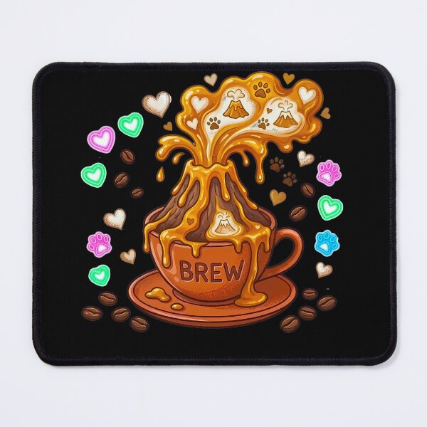 Item preview, Volcano Brew - Explosive Coffee Eruption & Neon Heart Art designed and sold by AbulailArt.