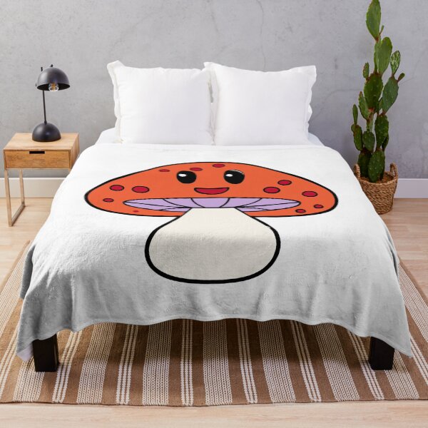 Item preview, Cute Smiling Orange Mushroom Kawaii Cartoon Vector Illustration designed and sold by FungiKaboul.