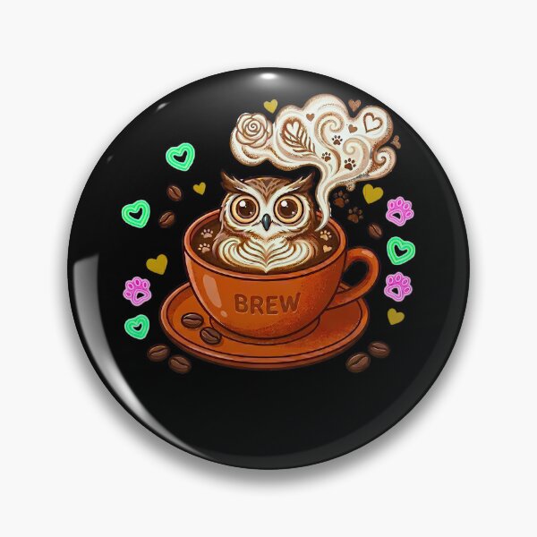 Item preview, Cosmic Owl Brew - Cute Owl in Steaming Coffee Cup Art designed and sold by AbulailArt.