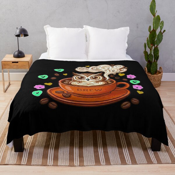 Item preview, Cosmic Owl Brew - Cute Owl in Steaming Coffee Cup Art designed and sold by AbulailArt.