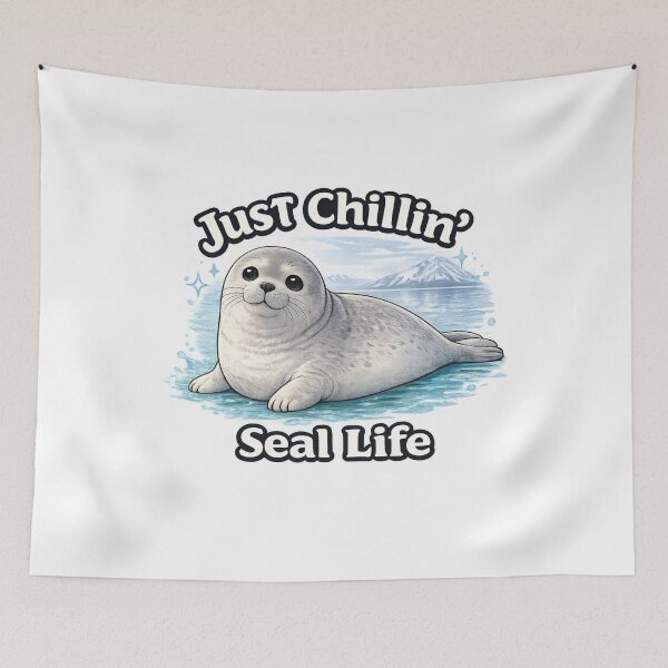 Item preview, Just Chilling – Cute Baikal Seal Illustration designed and sold by shellymope.