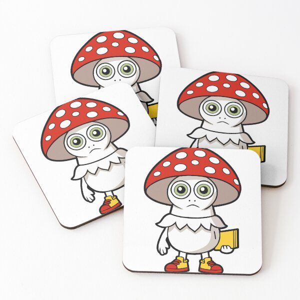 Item preview, Cute Mushroom Student Holding Book Cartoon Vector Illustration designed and sold by FungiKaboul.