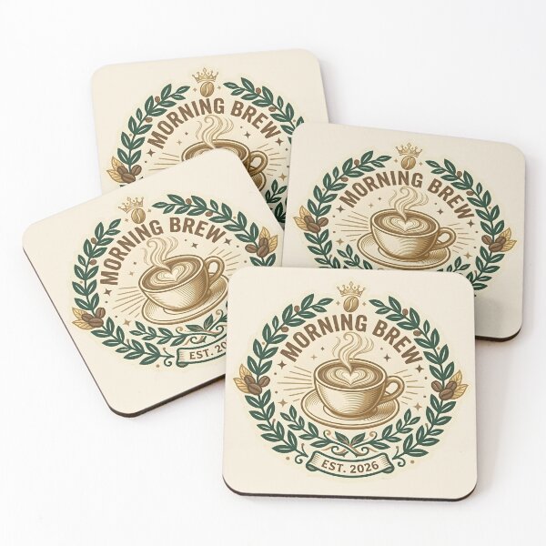 Item preview, MORNING BREW - Luxury Vintage Coffee Emblem Design designed and sold by WowDezign.