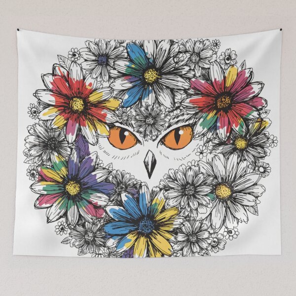 Item preview, Floral Mandala Art owl – Intricate Flower Mandala Design designed and sold by Anime9122.