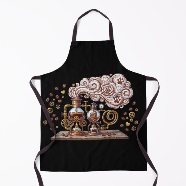 Item preview, Steampunk Coffee Alchemy - Vintage Industrial Brew Machine Art designed and sold by AbulailArt.