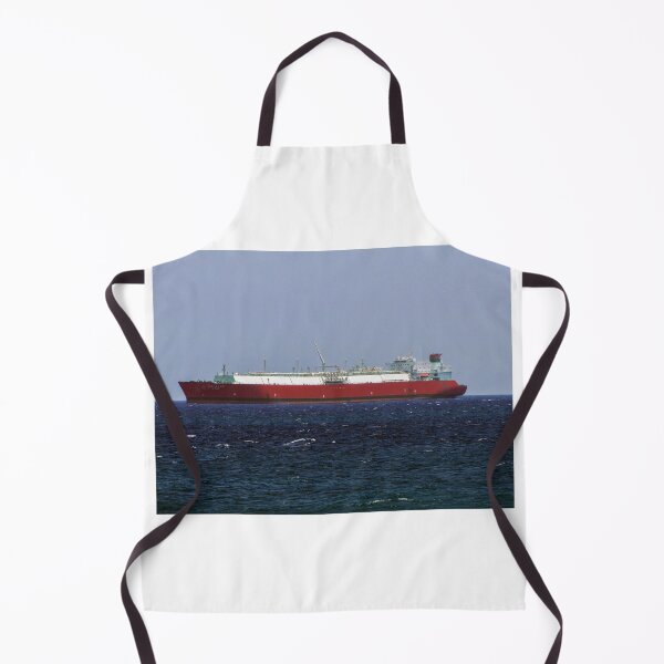 Item preview, Red LNG Tanker Ship Sailing On Open Ocean Horizon With Calm Blue Sea And Clear Sky designed and sold by Nmallia.