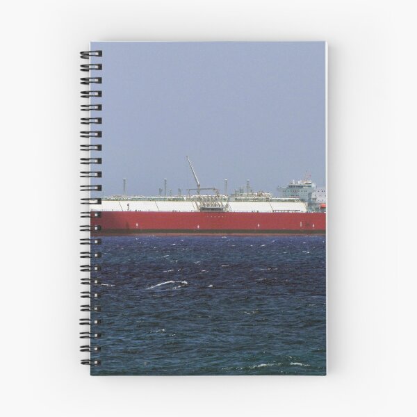 Item preview, Red LNG Tanker Ship Sailing On Open Ocean Horizon With Calm Blue Sea And Clear Sky designed and sold by Nmallia.