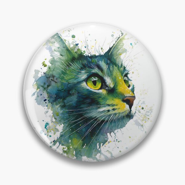 Item preview, Emerald Abstract Watercolor Cat Portrait. designed and sold by Mr Lee.