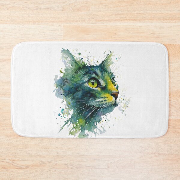 Item preview, Emerald Abstract Watercolor Cat Portrait. designed and sold by Mr Lee.