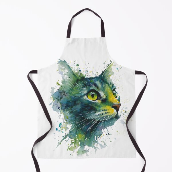 Item preview, Emerald Abstract Watercolor Cat Portrait. designed and sold by Mr Lee.