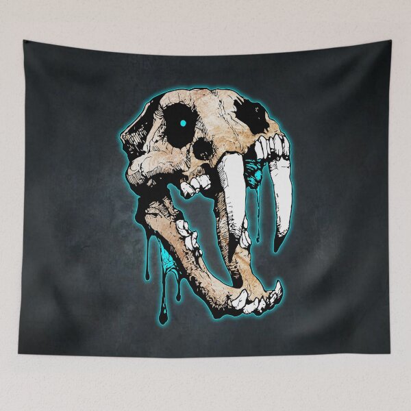Item preview, Saber Tooth Skull Fossil Illustration designed and sold by artistwill.