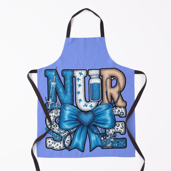 Item preview, Blue Coquette Nurse Sublimation Design with Floral Bow and Medical Icons designed and sold by sanorastyle.